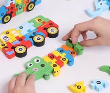 Puzzle Educational Large Wooden Inlay Jigsaw 10-12 Piece Kids 2 Choice NEW