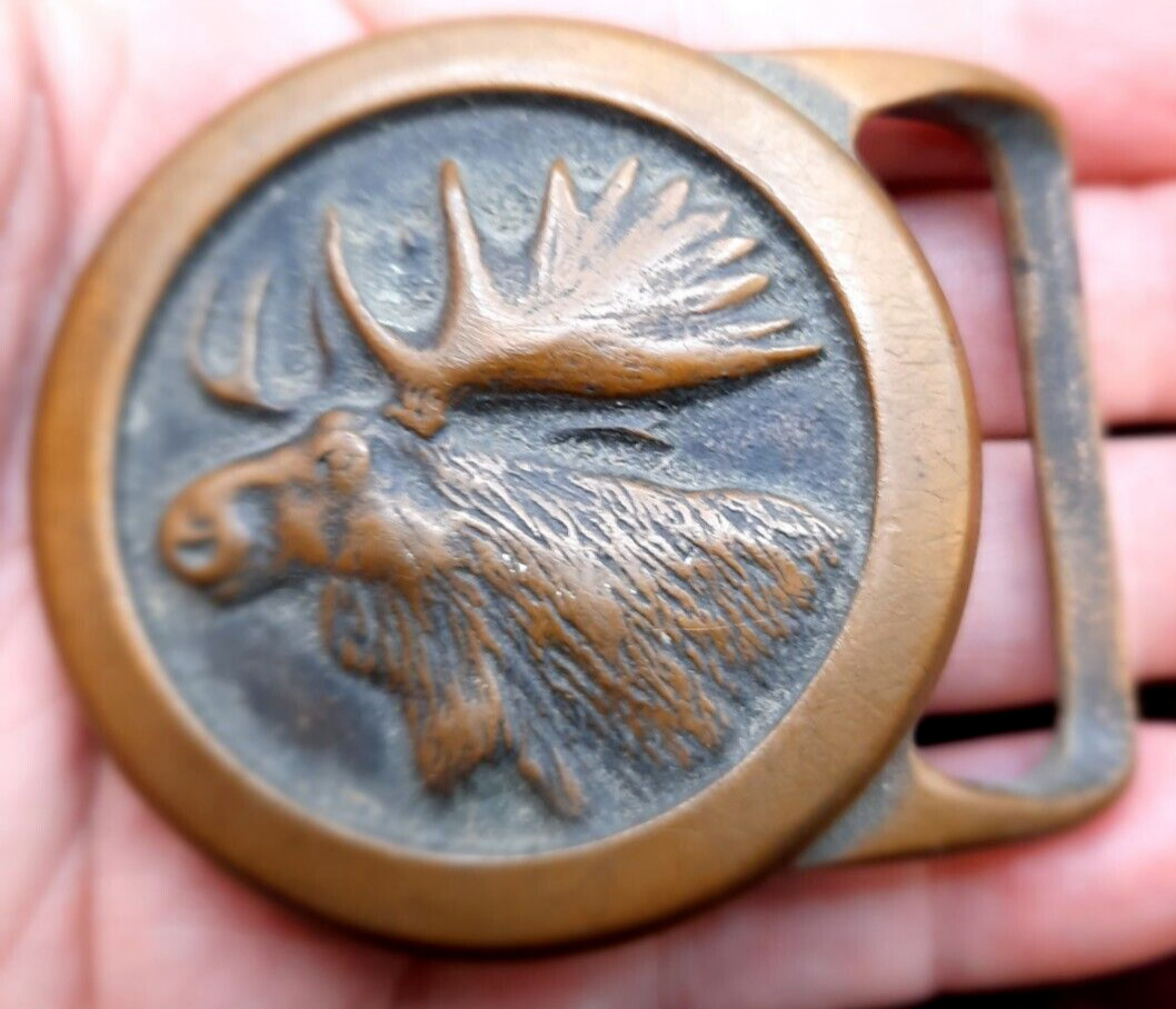 Moose Tech Ether Guild Solid Brass Belt Buckle 19… - image 1