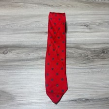 VTG Robert Talbott Mogador Silk Blend Tie Red Taupe Dots 57 in 90s EUC