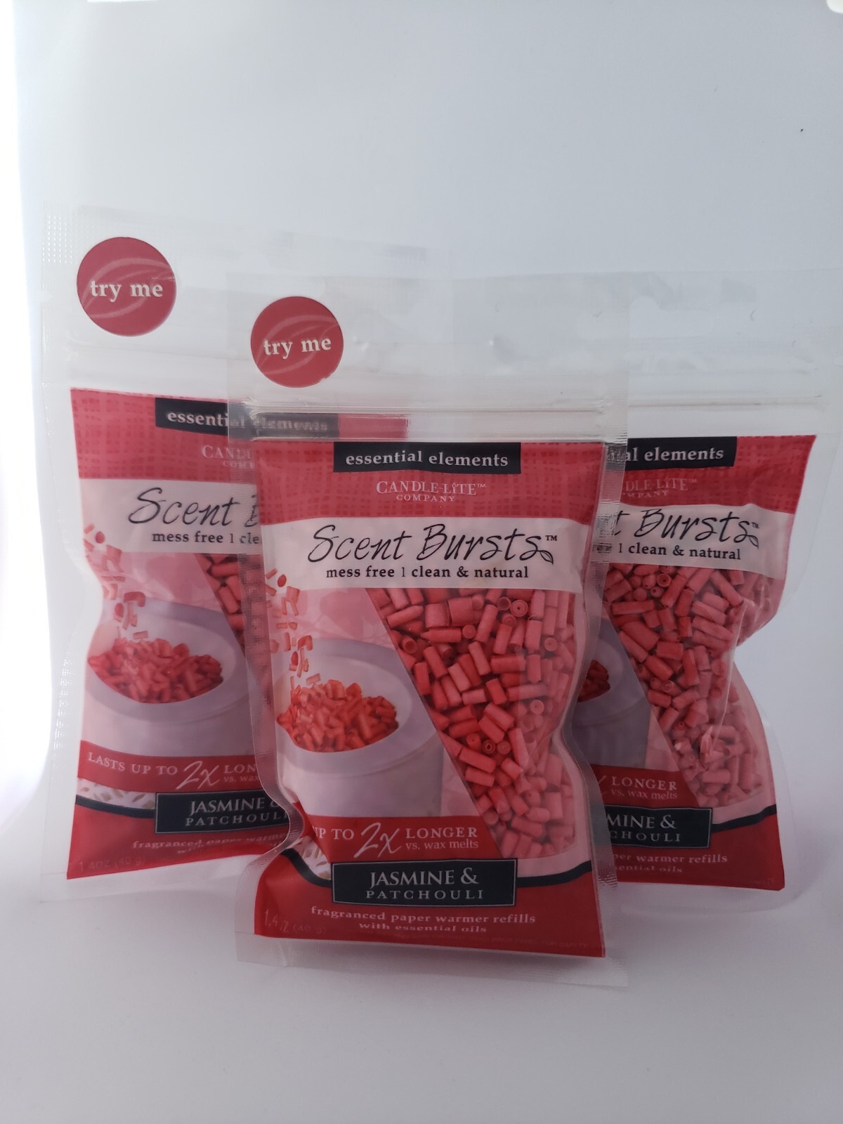 4 Candle Lite Scent Bursts Jasmine & Patchouli Paper Warmer Refill