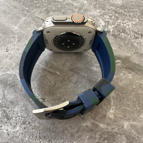 Correa de reloj de buceo de goma de silicona azul camuflada para Apple Watch Ultra 49 mm - Imagen 4 de 16