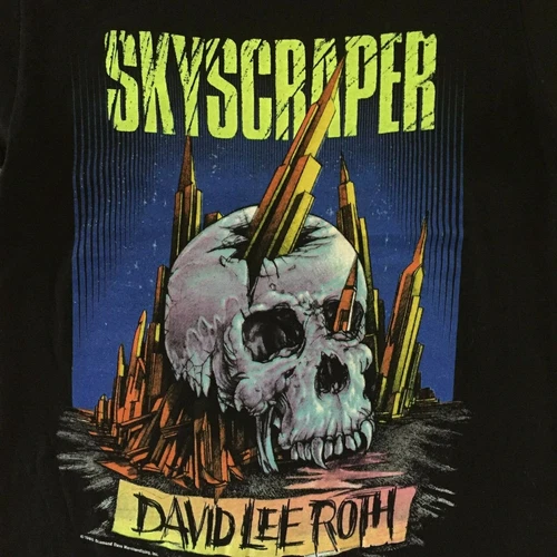 David Lee Roth Concert Tour T Shirt Sz Small Skyscr 1980s vintage concert t-shirt, vintage, size S, single stitch, B+ condition