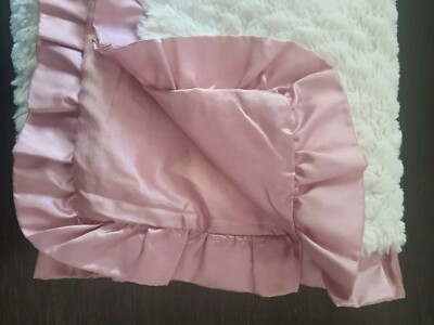 The Peanut Shell Bella Cream Infant Baby Blanket Dusty Rose Pink Ruffle 30''40''