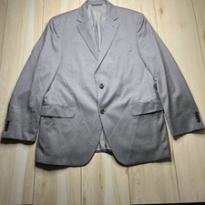 Saks Fifth Avenue Loro Piana Super 120s Two Button Sports Coat Gray Mens Sz 44R