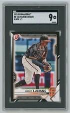 Marco Luciano 1/1 Prospect Black Border SGC 9 2021 Bowman Draft #BD-131 Giants