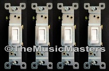 4X White Electric Toggle On/Off Power WALL LIGHT SWITCH Residential Replacement
