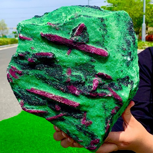 26.13LB Natural green Ruby zoisite (anylite) crystal Chakra Healing Energy - Picture 3 of 18