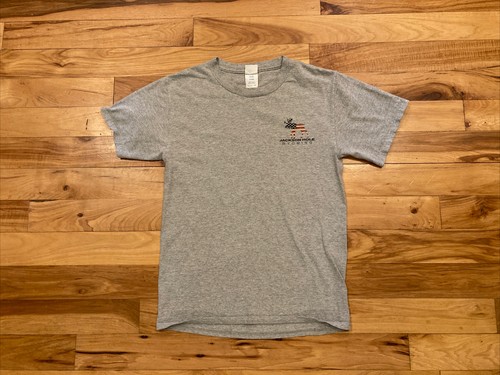 Jackson Hole Wyoming Gray USA Patriotic Moose Crew Cotton T-Shirt Mens Small - Picture 3 of 12