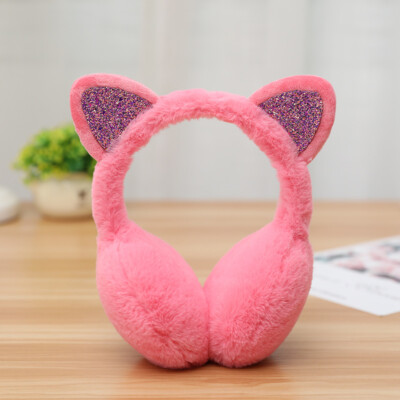 Ear Muff Lovely Women Girl Fur Winter Cute Ear Warmer Earmuffs Cat S Glitter Sequin Earflaps Soft Plush Earmuffs Warm Headband U2013 Buy The Best Products In The Online Store Ear Muffs - Foto 12