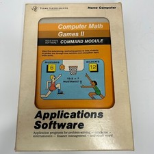 Texas Instruments TI 99/4A Computer Game Cartridge Book Box Math Games II Module