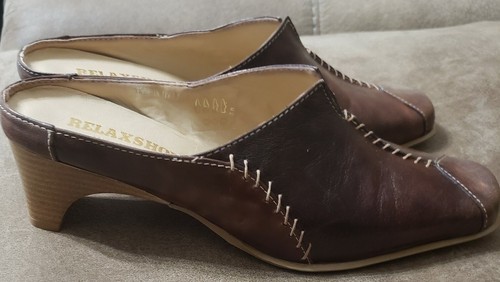 Lavorazione Artigiana Relaxshoe Women's Brown Leather Mule Sz 36 US 7.5 - Picture 2 of 12