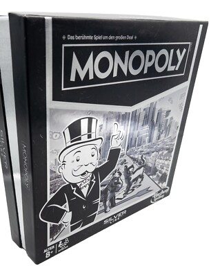 Monopoly Silver Line  Hasbro   Familienspiel Brettspiel Strategie Taktik R3