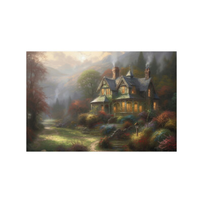 Thomas Kinkade Style Painting, ''The Old House'' Premium 30x20 Art Gallery Print