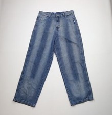 Vintage 90s Streetwear Mens 36x32 Faded Baggy Fit Wide Leg Skateboard Jeans Blue
