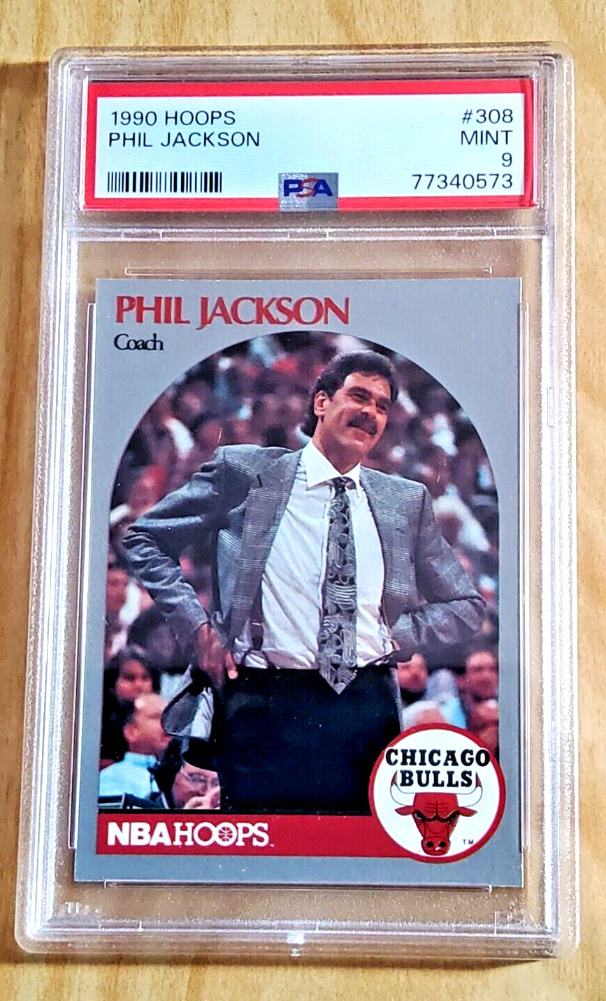 1990 NBA Hoops PHIL JACKSON #308 PSA 9 Mint