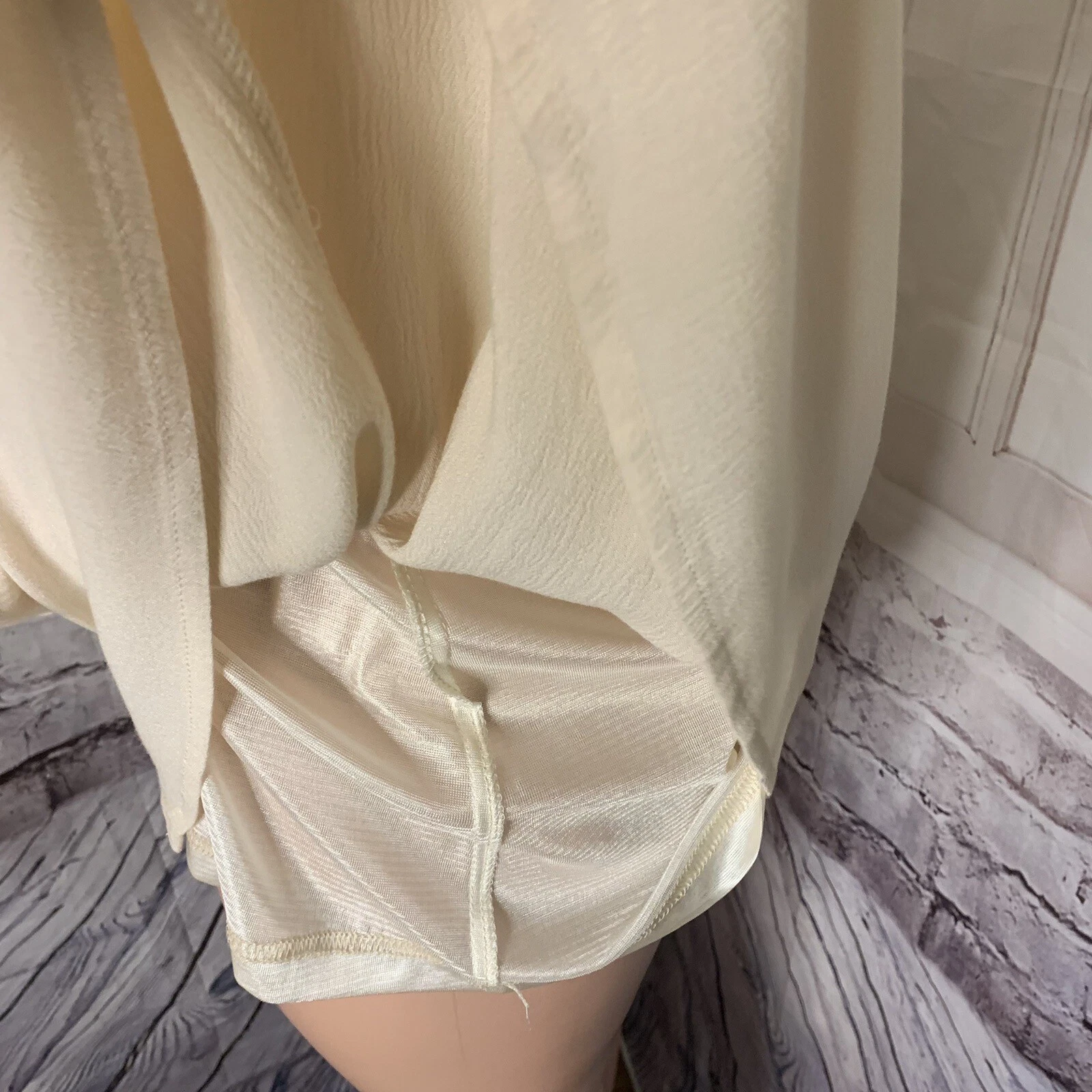 VETEMENTS FSL+ Apparel Vestito Donna Taglia S Beige Pizzo Tessuto Coperto Bottoni