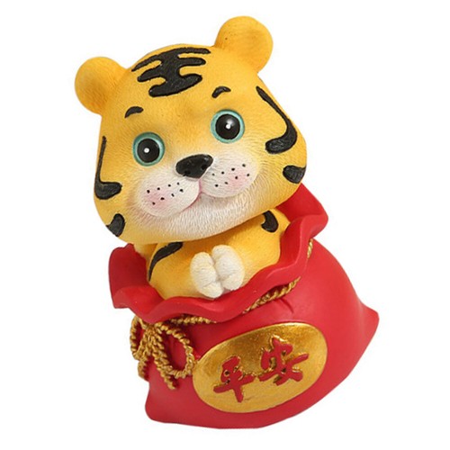 Car Adornment Year of The Tiger Bobble Head Ornament Garden Ornaments