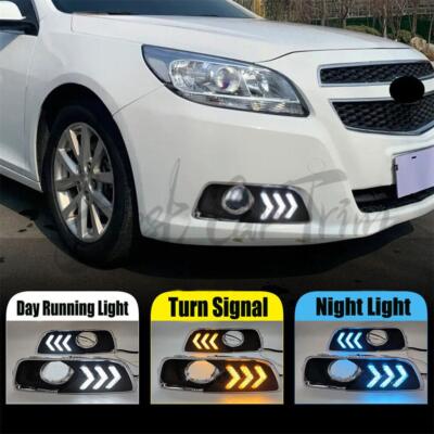 For Chevy Malibu 2012-2015 LED DRL Front Fog Light Lamp Streamer 3-Color