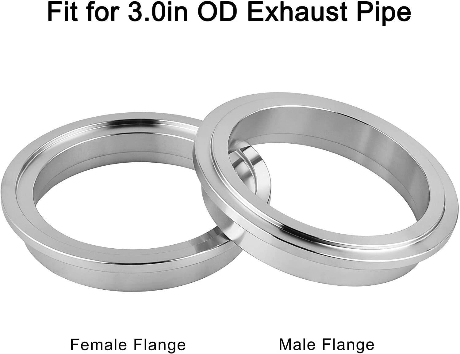Exhaust Downpipe 3inch Vband Clamp 3" Male/Female Flange Kit SS304