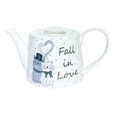 Teekanne Kaffeekanne Katze Liebe mit Herzen Porzellan Jameson & Tailor