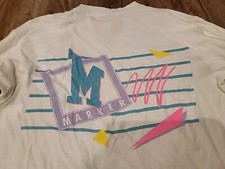 Great Vtg Long Sleeve Single Stitch '90's T-Shirt Hanes Beefy-T Neon M Marker