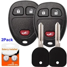 2 For 2007 2008 2009 2010 2011 2012 2013 Chevrolet Silverado Remote Key Fob +Key