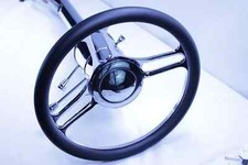 Universal 28 Chrome Tilt Floor Shift Steering Column W14billet Wheel Kit
