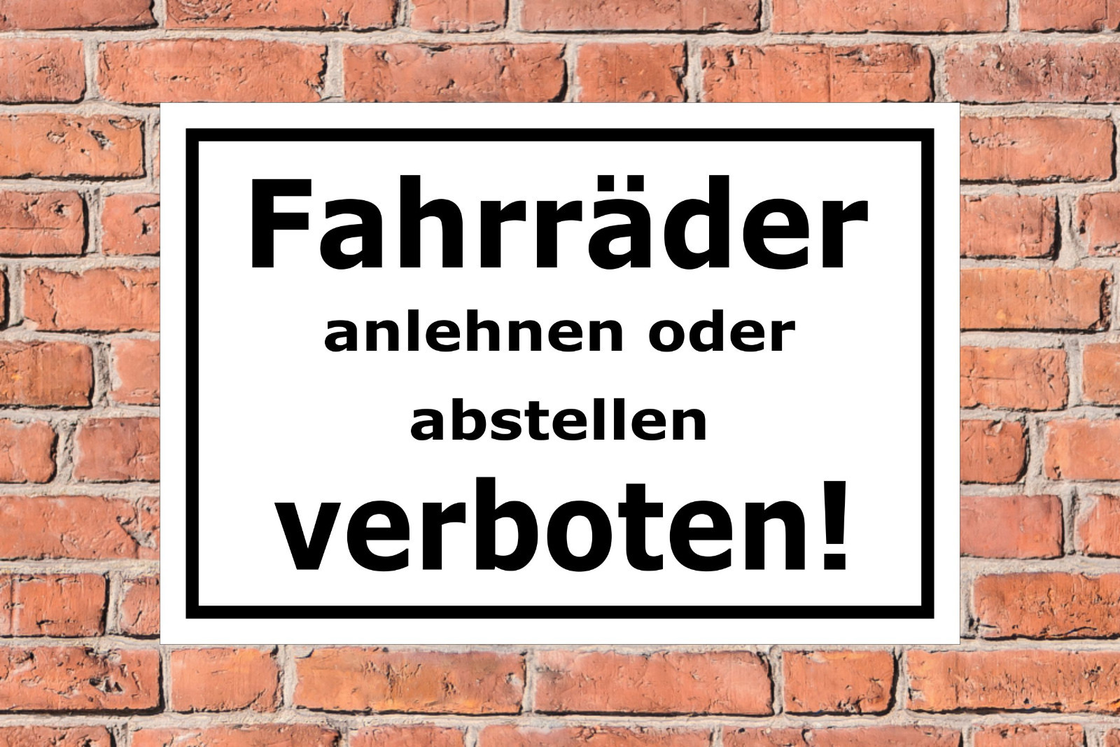Hinweisschild 'Fahrräder Abstellen Verboten' – 15x10 Cm, Aus 3 Mm Aluverbund, Wetterfest
