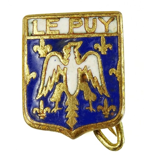Le Puy Coat of Arms Enamel Shield Pin Brooch Small France City Augis Lyon