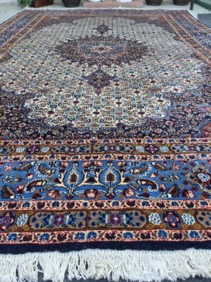 Fine Hand-Knotted Khorasan Moud Area Rug - 100% Wool - Authentic Traditional