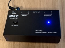 Pyle PP777 Mini Phono Turntable Preamp Stereo Audio Preamplifier RCA 12V Tested