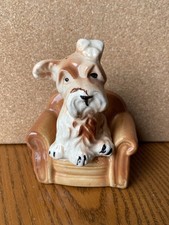 Vintage Salt & Pepper Shaker Set Scottie Dog With Armchair Japan
