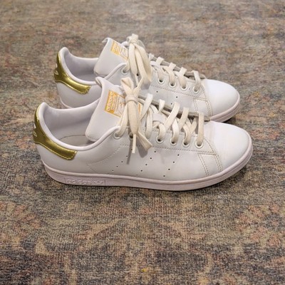 adidas Stan Smith Women's Sneakers White/Gold Metallic, Size 8