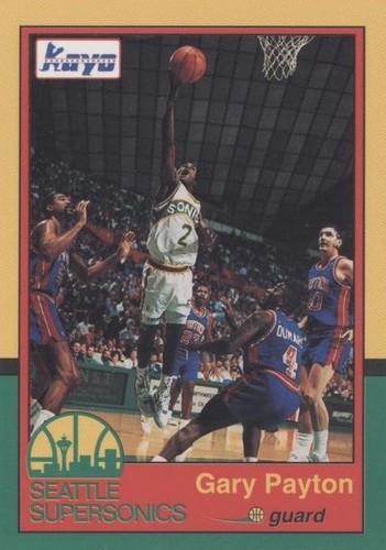 1990 Fleer #194 Gary Payton rookie card, Seattle Supersonics HOF