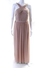 Watters & Watters Women's Sleeveless Halter Tulle Gown Pink Size 4