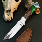 8.7" D2 Bushcraft Knife Full Tang Resin Handle Camping Survival Leather Sheath — photo 1