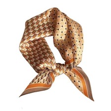 100 Mulberry Silk Neck Scarf 21x21 Inch Small Printed Square Neckerchief