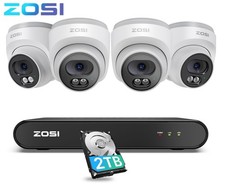 ZOSI C220 8CH 5MP 3K NVR PoE Security Camera System 4x4MP Dome IP Camera 2TB HDD