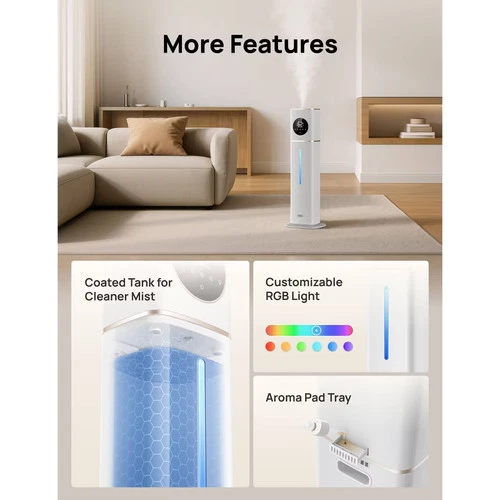 DREO Smart Ultrasonic Humidifier, 100H Runtime for Large Rooms - 3gal - Picture 6 of 9