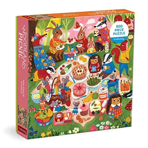 Woodland Picnic 500 Piece Family Puzzle by Mudpuppy (Jigsaw) - Image 2
