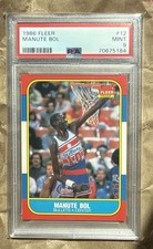 1986 FLEER BASKETBALL #12 MANUTE BOL PSA 9 MINT BEAUTIFUL