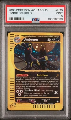 2003 POKEMON AQUAPOLIS #H29 UMBREON-HOLO PSA 9