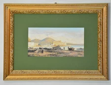 Signed Oil On Panel Painting - Vintage Painting View Of Vesuvius - Naples '80