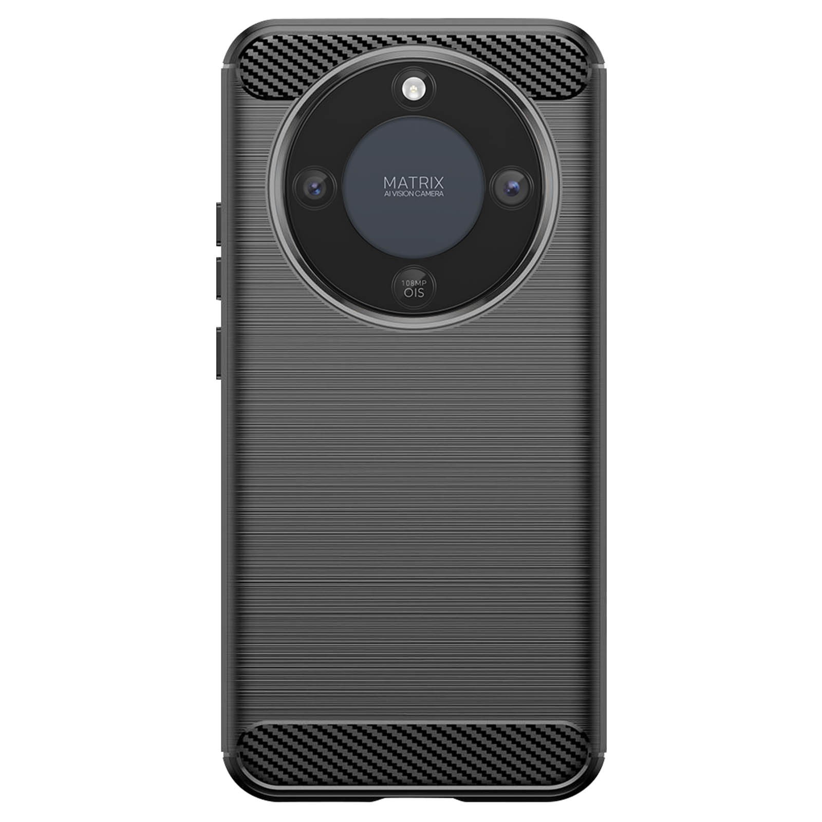 Coque Honor Magic 8 Lite en silicone brossé noir protection fine arrière