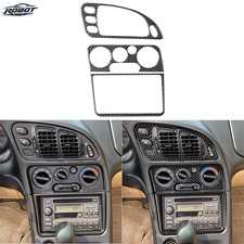3pcs Carbon Fiber For Mitsubishi Eclipse 1995-1999 Center Console Ac Radio Kit