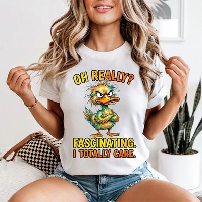 Oh wirklich faszinierend ich total Damen T-Shirt sarkastisch Zitate Humor