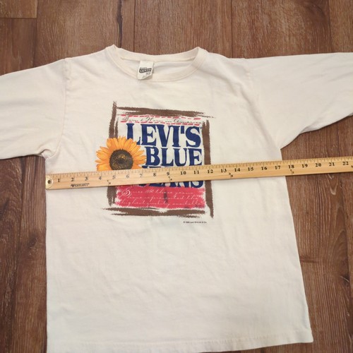 VTG Levi's Blue Jeans Girls XL Long Sleeve Shirt Sunflower Cowgirl Western 90s - Picture 6 of 7