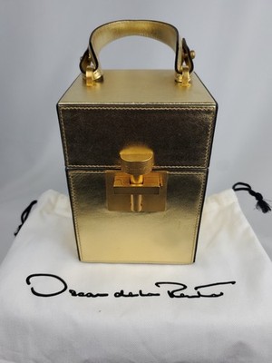 Oscar De La Renta ''ALIBI'' Gold Cube Bag Italy