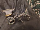 Vintage Brass Horse And CArt Showpiece natural patina (1950's) — photo 1