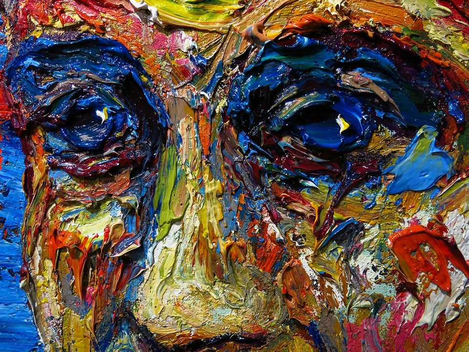 RETRATO HOMBRE ÓLEO█PINTURA sombrero█ARTE REALISTA█FIRMADO VINTAGE ORIGINAL FORASTERO█HOMBRE Foto 3 de 4